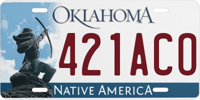 OK license plate 421ACO