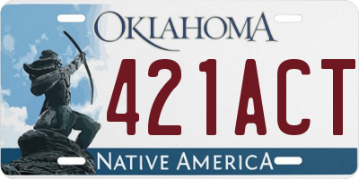 OK license plate 421ACT