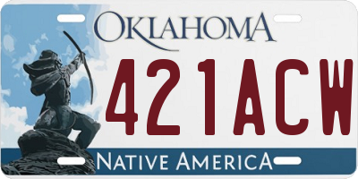 OK license plate 421ACW