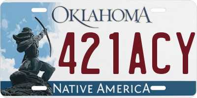 OK license plate 421ACY