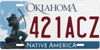 OK license plate 421ACZ