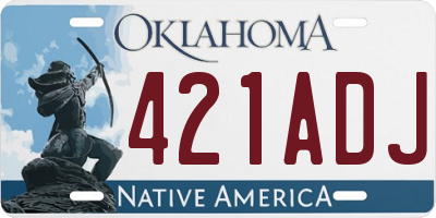 OK license plate 421ADJ