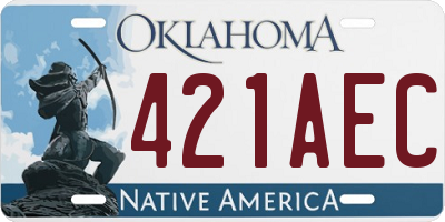 OK license plate 421AEC
