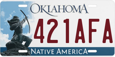OK license plate 421AFA