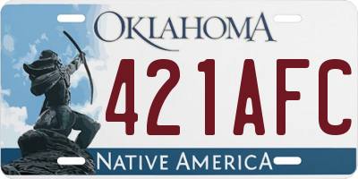 OK license plate 421AFC