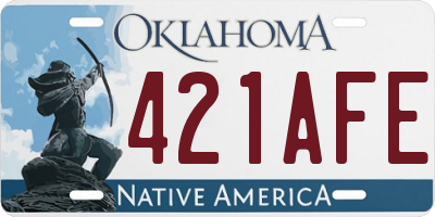 OK license plate 421AFE