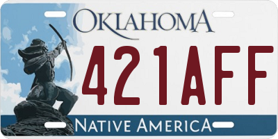 OK license plate 421AFF