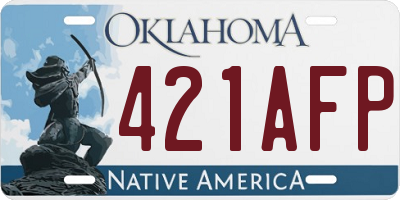 OK license plate 421AFP