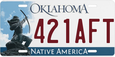 OK license plate 421AFT
