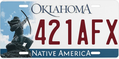 OK license plate 421AFX