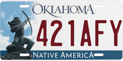 OK license plate 421AFY