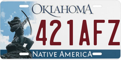 OK license plate 421AFZ