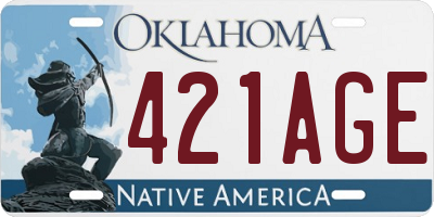OK license plate 421AGE