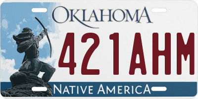 OK license plate 421AHM