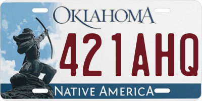 OK license plate 421AHQ