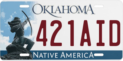 OK license plate 421AID