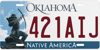 OK license plate 421AIJ
