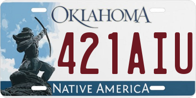 OK license plate 421AIU