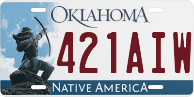 OK license plate 421AIW