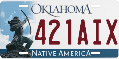 OK license plate 421AIX