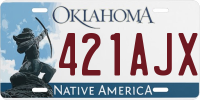 OK license plate 421AJX