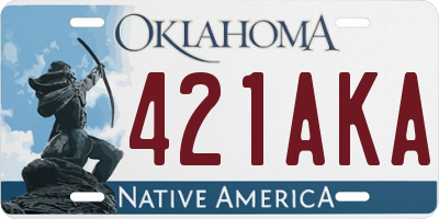 OK license plate 421AKA