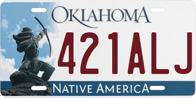 OK license plate 421ALJ