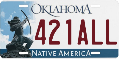 OK license plate 421ALL