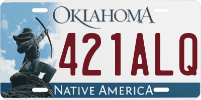 OK license plate 421ALQ