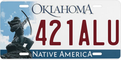 OK license plate 421ALU