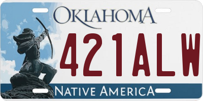 OK license plate 421ALW