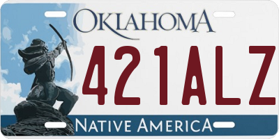 OK license plate 421ALZ