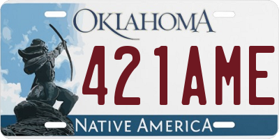 OK license plate 421AME