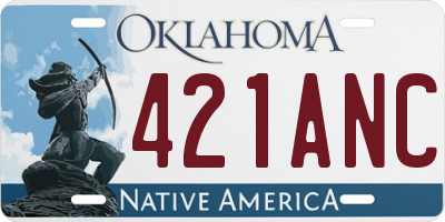 OK license plate 421ANC