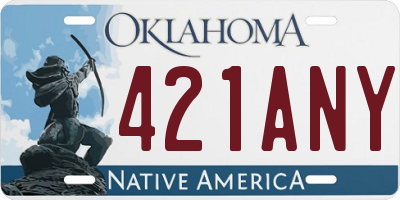 OK license plate 421ANY