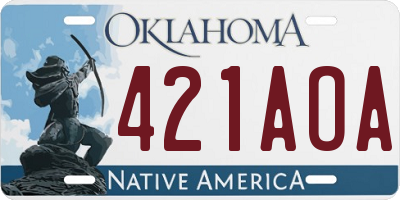 OK license plate 421AOA