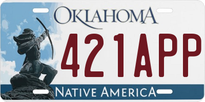 OK license plate 421APP