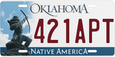 OK license plate 421APT