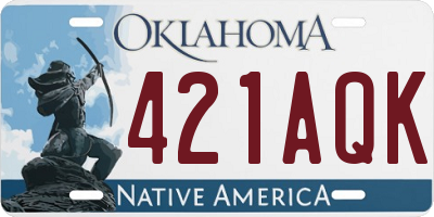 OK license plate 421AQK