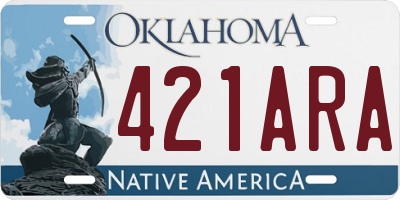 OK license plate 421ARA