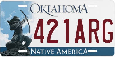 OK license plate 421ARG