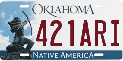 OK license plate 421ARI