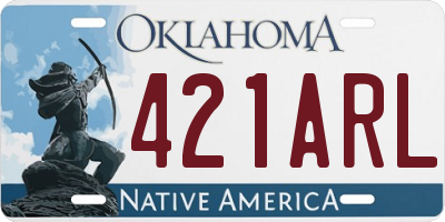 OK license plate 421ARL