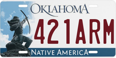 OK license plate 421ARM