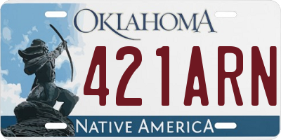 OK license plate 421ARN