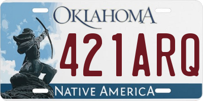 OK license plate 421ARQ