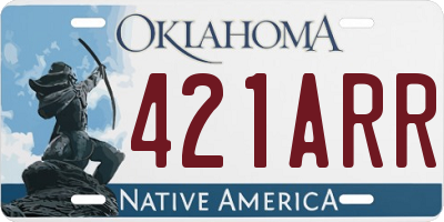 OK license plate 421ARR