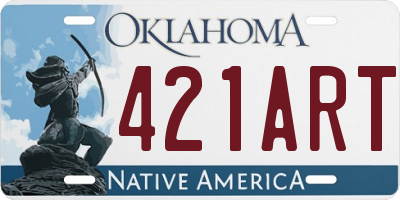 OK license plate 421ART