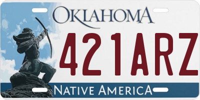 OK license plate 421ARZ