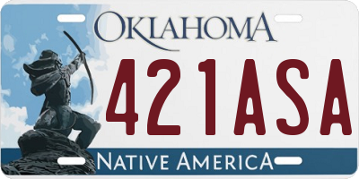 OK license plate 421ASA